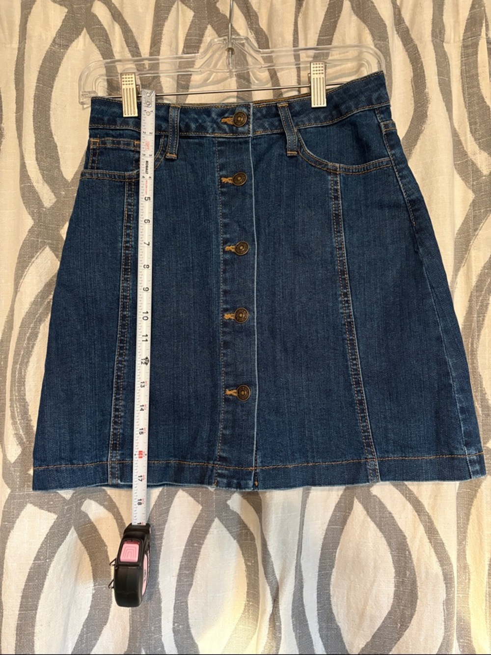 Just Black Indigo Button-Front Denim Mini Skirt